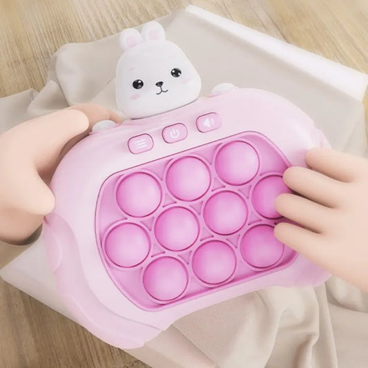 Cute Rabbit Style Adult Children Handheld Game Console Stress Relief Fidgets Toy Joyful Flashing Dimple-Bubble Press Puzzle Game